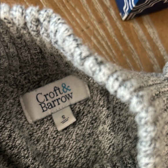 Men’s Gray & Black Marled 1/4 Zip  Sweater - Picture 6 of 7